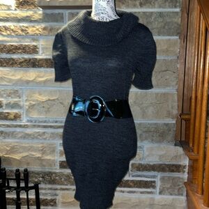 A. Byer dark grey sweater dress with belt size small